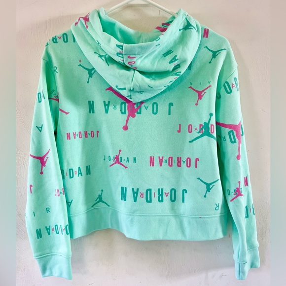 Jordan Girls Cropped Logo Sporty Sweatshirt Hoodie Size Large - Picture 5 of 6